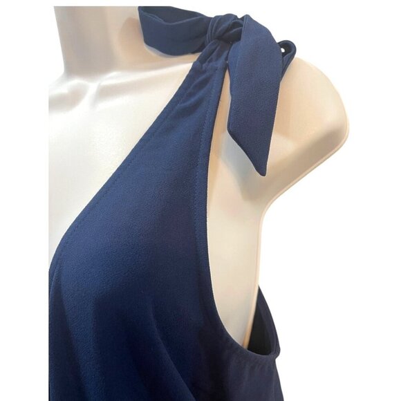 Cupcakes & Cashmere Topeka Navy Wide Leg Jumpsuit Size M - Picture 10 of 16